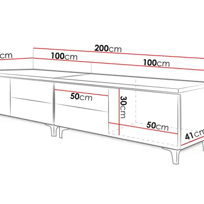 200cm White LED TV Stand with Drawers Kenya - Image 3