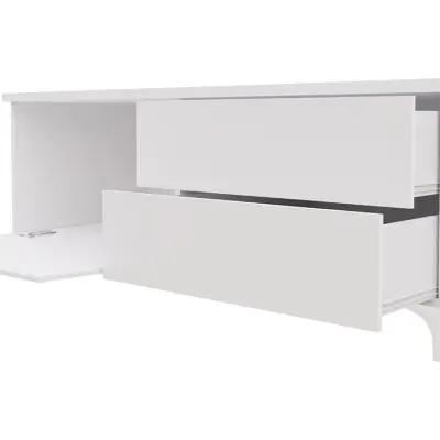200cm White LED TV Stand with Drawers Kenya - Image 2
