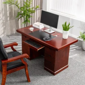 Monsoon 1.2M executive office desk in reddish-brown finish