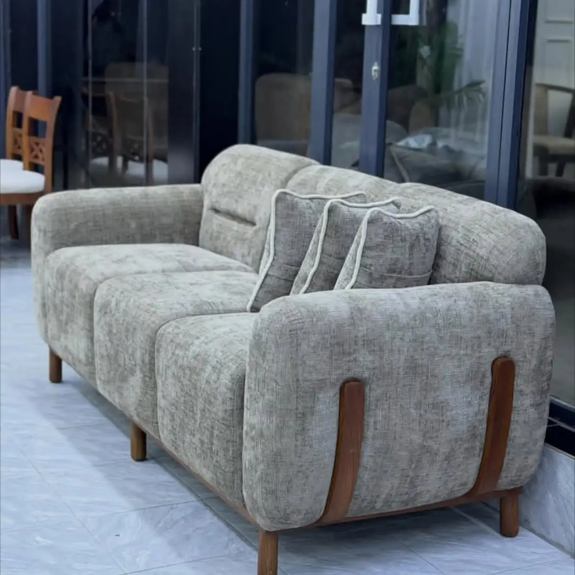 Monsoon Abbott 3+2 Sofa Set, Spring Cushions, Light Grey - Image 3