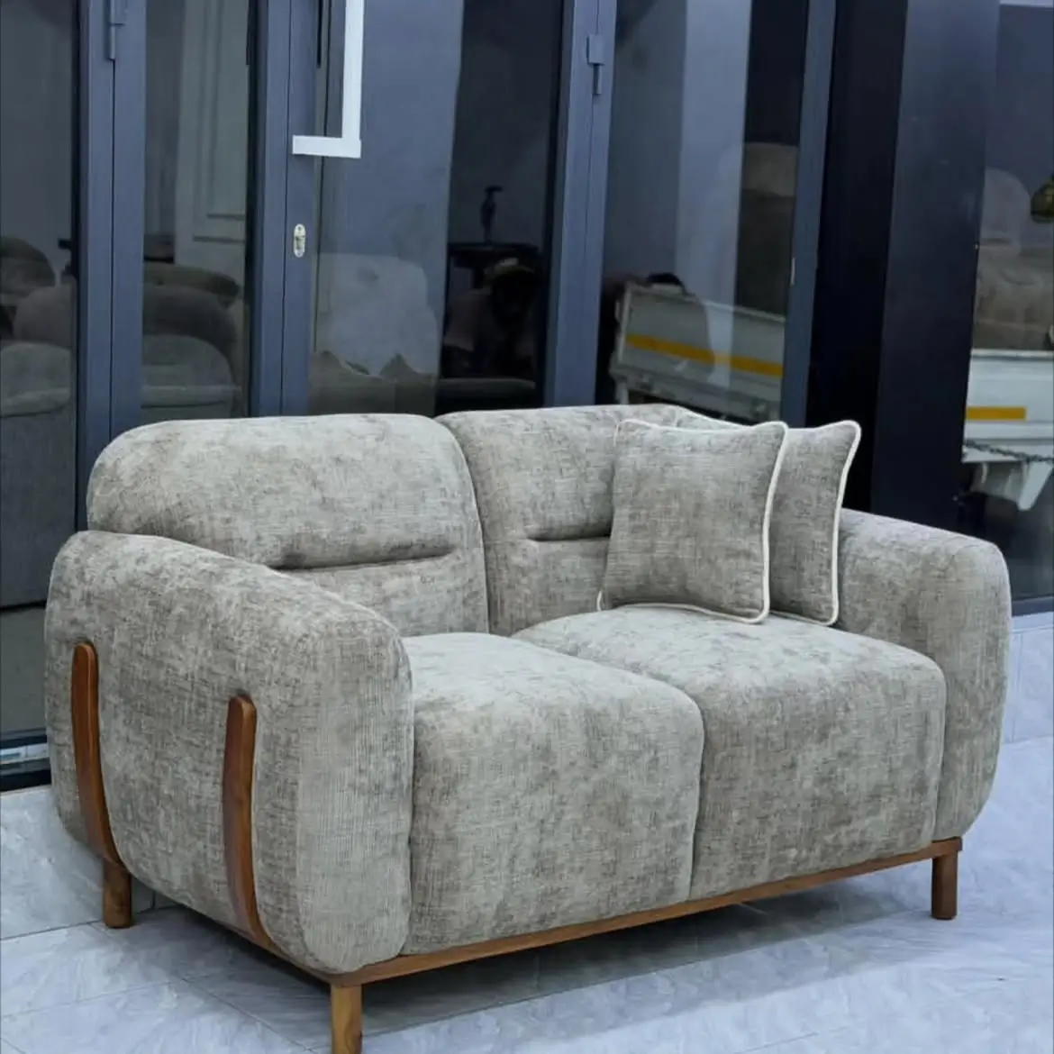 Monsoon Abbott 3+2 Sofa Set, Spring Cushions, Light Grey - Image 2