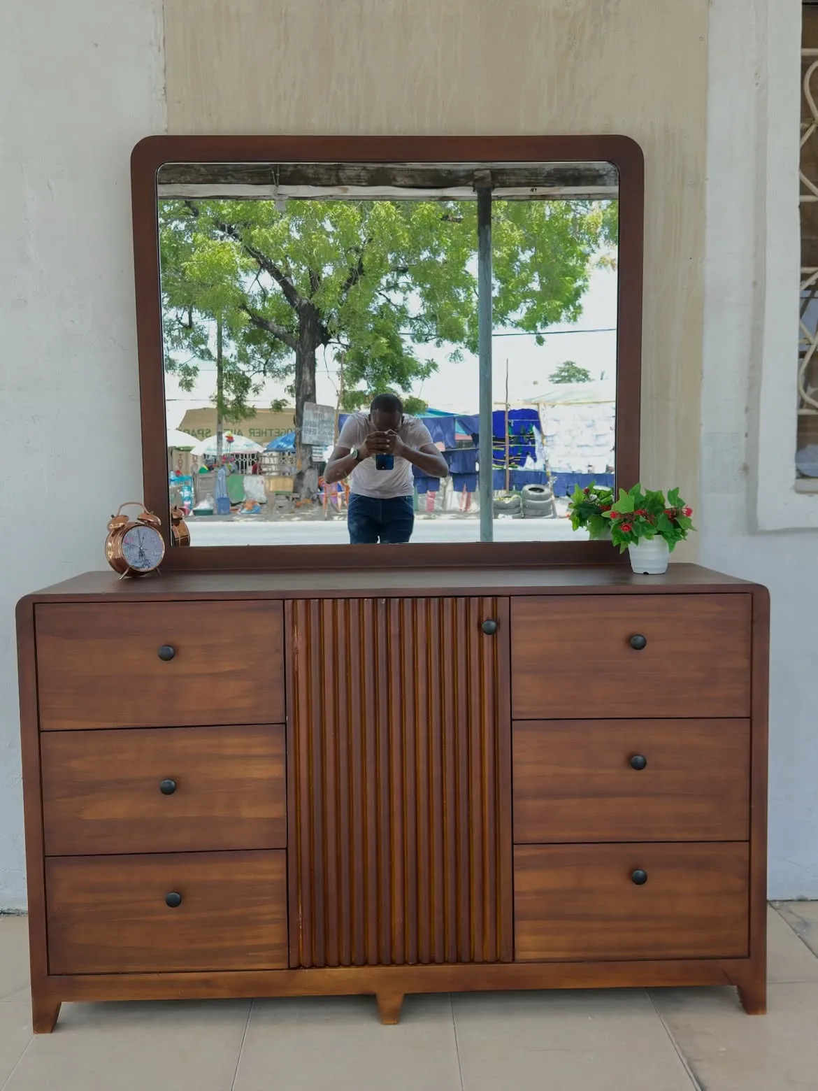 Monsoon Adelphi Mahogany Dressing Table, 6 Drawers, Mirror, Kenya