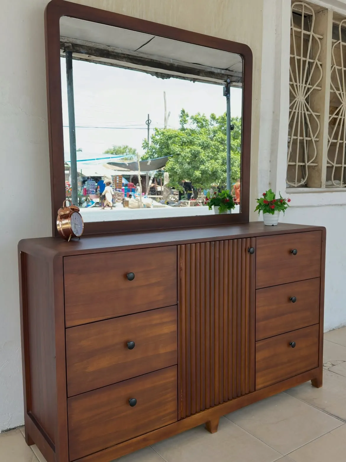 Monsoon Adelphi Mahogany Dressing Table, 6 Drawers, Mirror, Kenya - Image 2