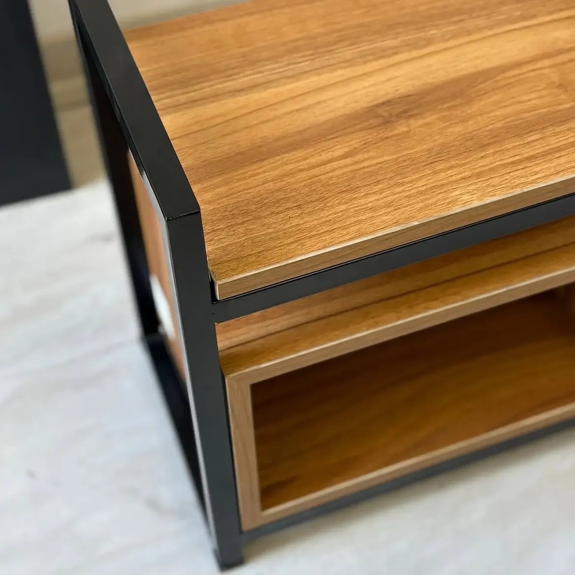 Monsoon Ainsley Bedside Table, Open Cubby, Brown & Black — Kenya - Image 3