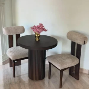 Aldermere mahogany 2-seater dining set with round fluted table