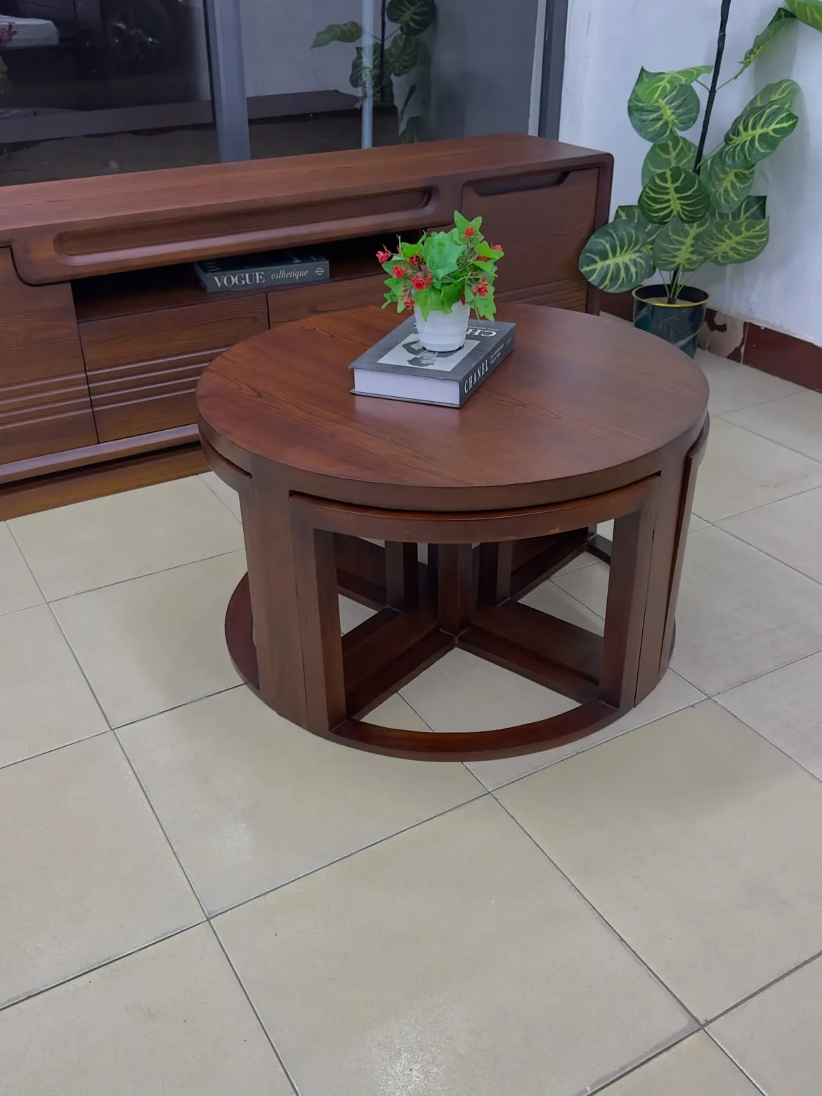 Monsoon Aldermere TV Stand & Round Coffee Table Set, Kenya - Image 4