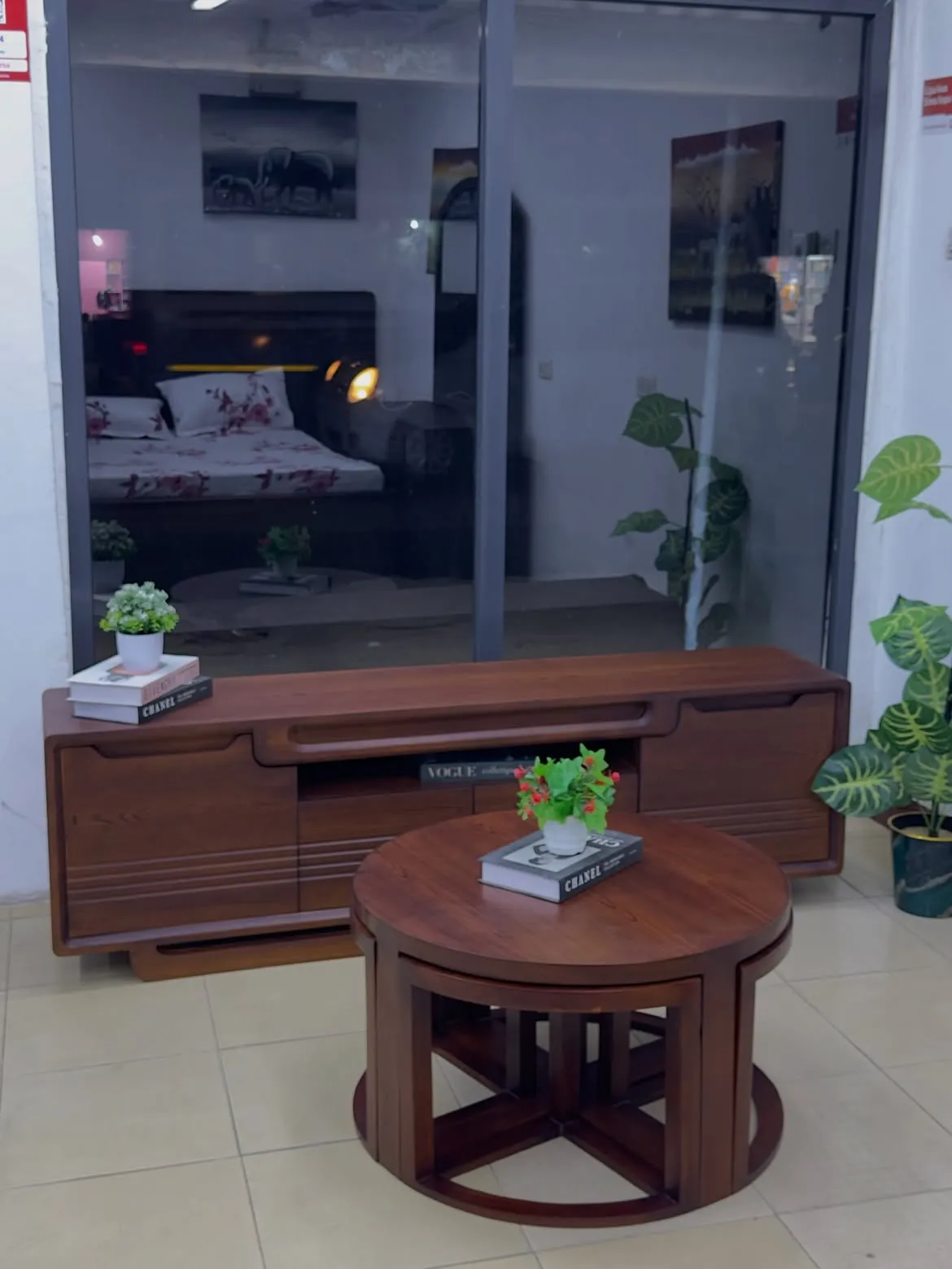 Monsoon Aldermere TV Stand & Round Coffee Table Set, Kenya