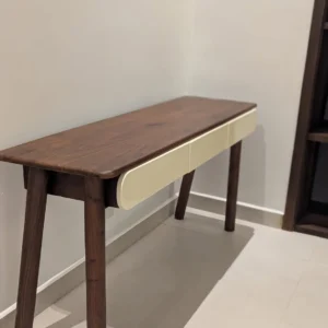 Alton mahogany study table with rounded top and tapered legs