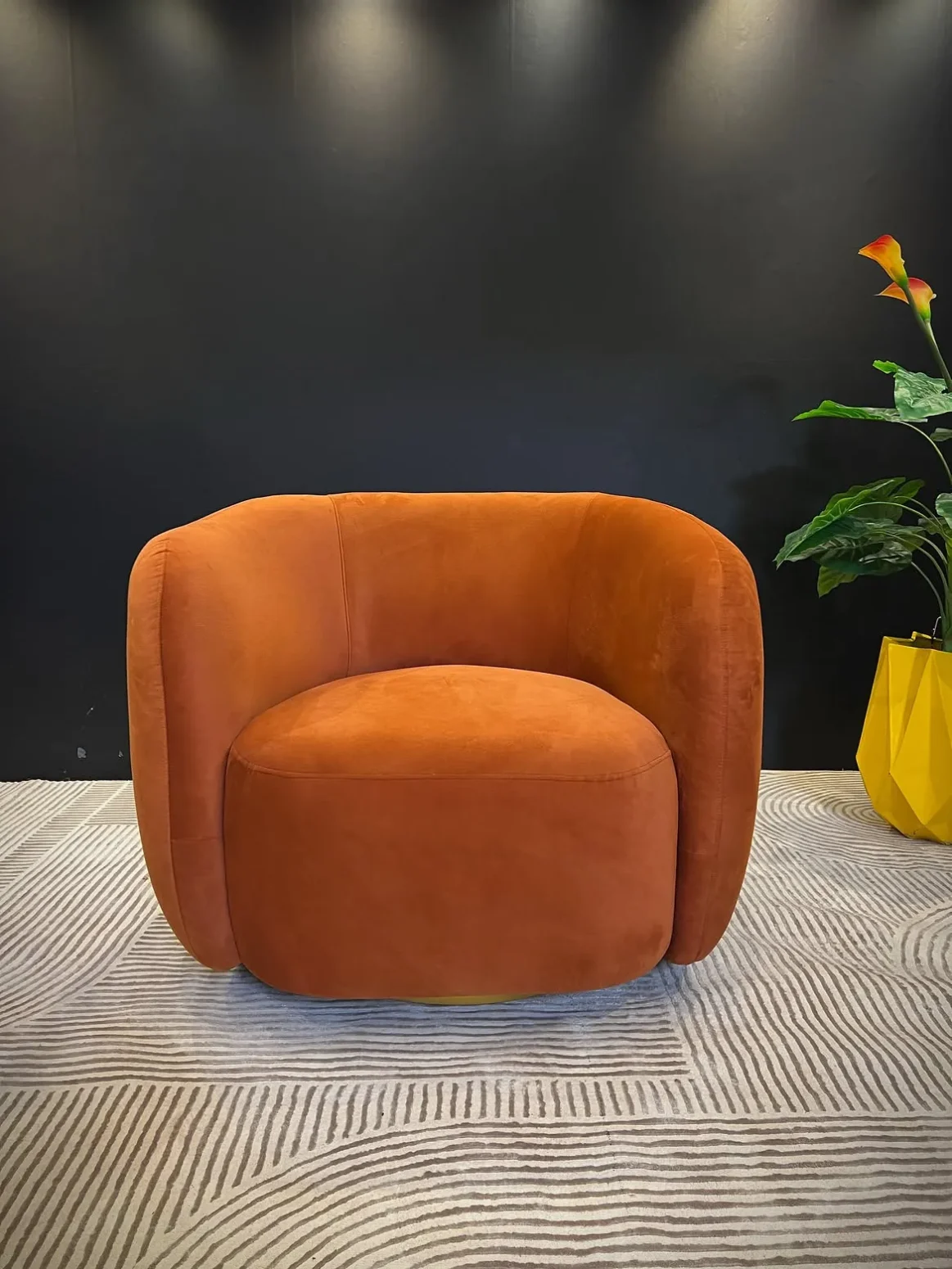 Monsoon Ambermere Curved Accent Chair, Burnt Orange, Kenya