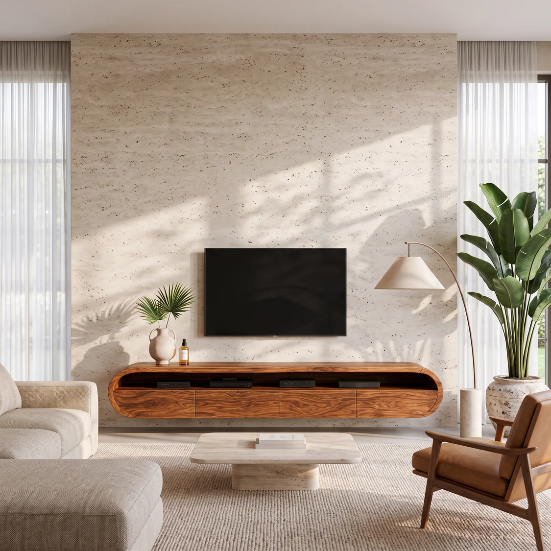 Monsoon Arlo TV Stand, Rounded Charcoal Design, Kenya - Image 4