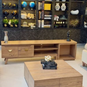 Armitage white oak TV cabinet and matching coffee table