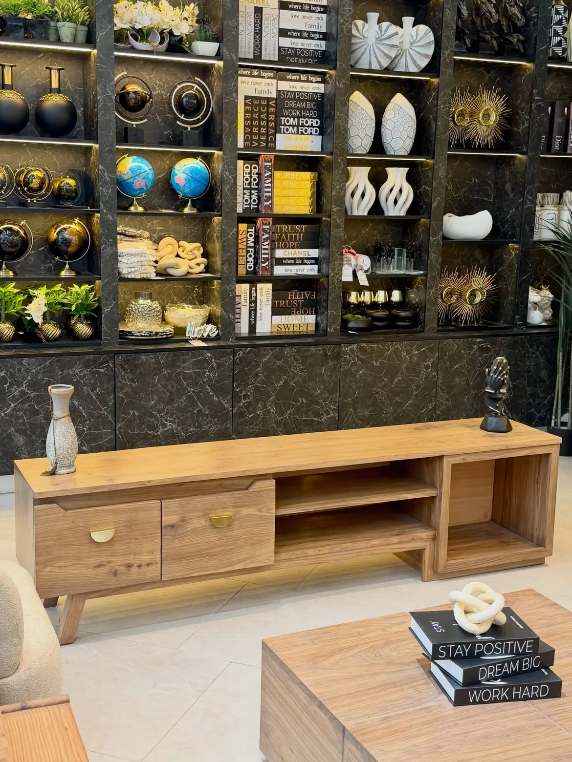 Monsoon Armitage White Oak TV Cabinet & Coffee Table Set - Image 2