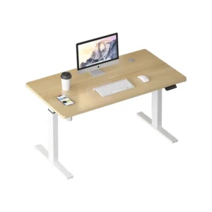 Monsoon Ashford electric sit-stand office desk with wood-tone top