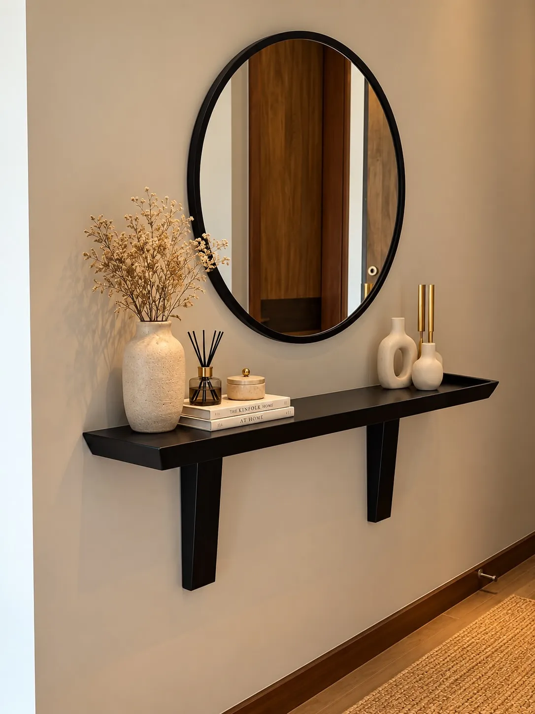 Monsoon Ashmere Console Table & Oval Mirror, Black, Kenya - Image 2