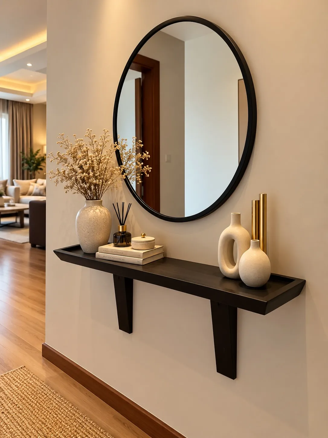 Monsoon Ashmere Console Table & Oval Mirror, Black, Kenya