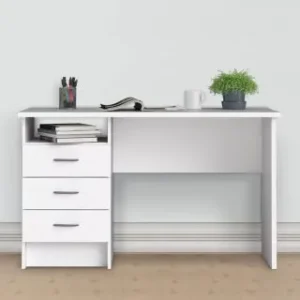 Monsoon Aspencrest 0.9M white office desk with three drawers