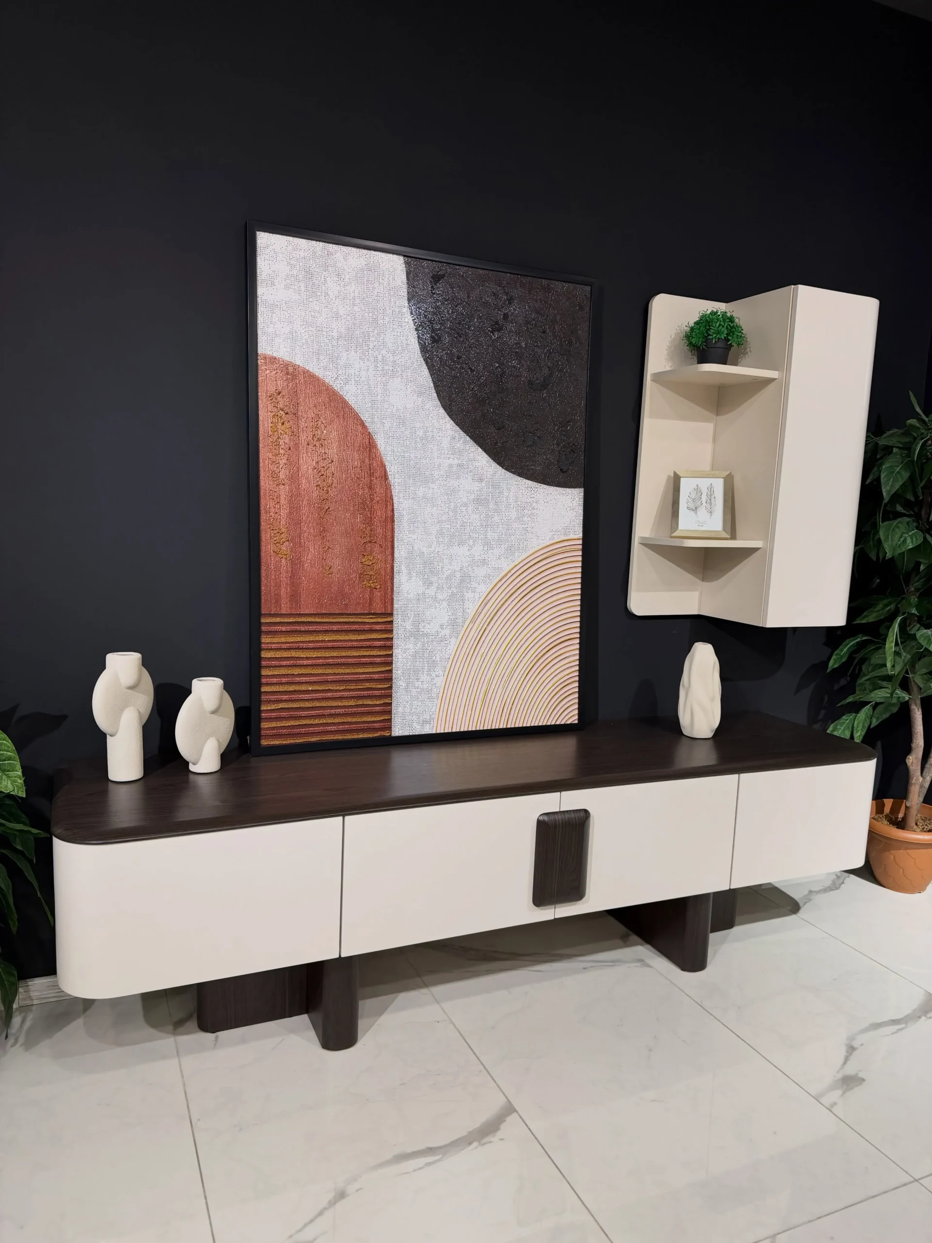 Monsoon Beckett TV Stand, Two-Tone Design, Kenya - Image 3
