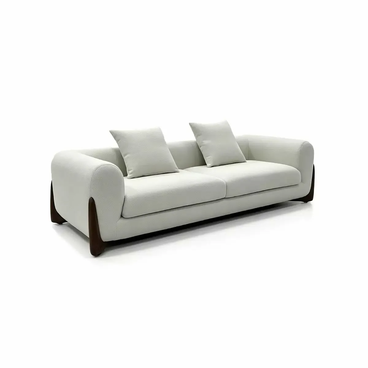 Monsoon Beechleigh Three-Seater Sofa, Cream, Wood Accents