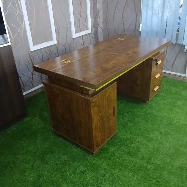 Monsoon Bellamy Executive Office Desk with Storage, Wood-Tone Kenya - Image 3