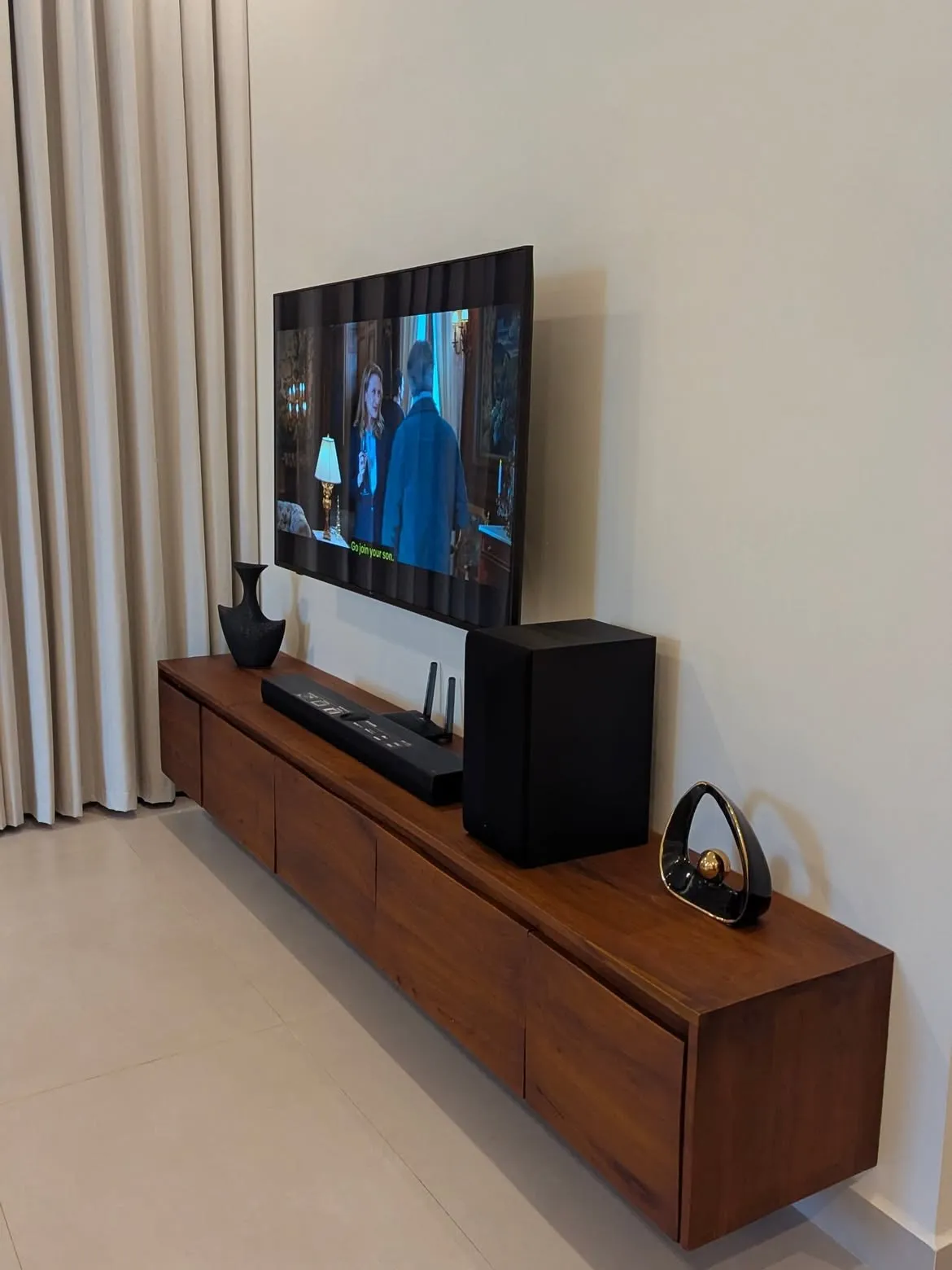 Monsoon Berwick Floating Mahogany TV Stand, Kenya - Image 3