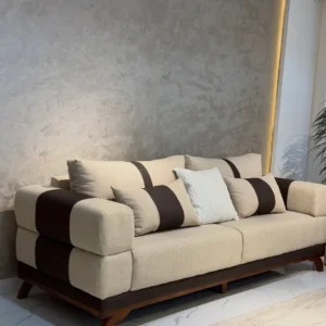 Bexley 3+2 sofa set with neutral and dark brown upholstery