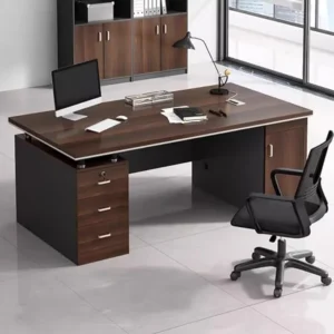 Monsoon Blair executive office desk with three drawers and side cabinet