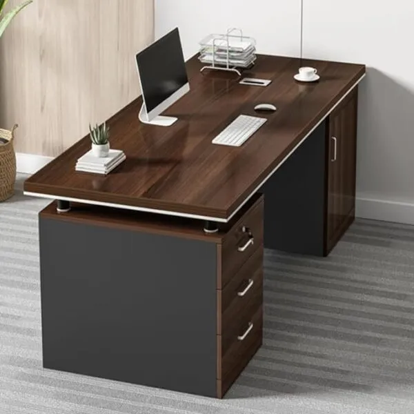 Monsoon Blair Executive Office Desk, 3 Drawers & Side Cabinet Kenya - Image 2
