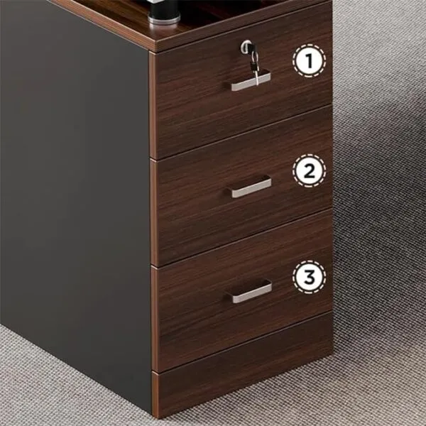 Monsoon Blair Executive Office Desk, 3 Drawers & Side Cabinet Kenya - Image 3