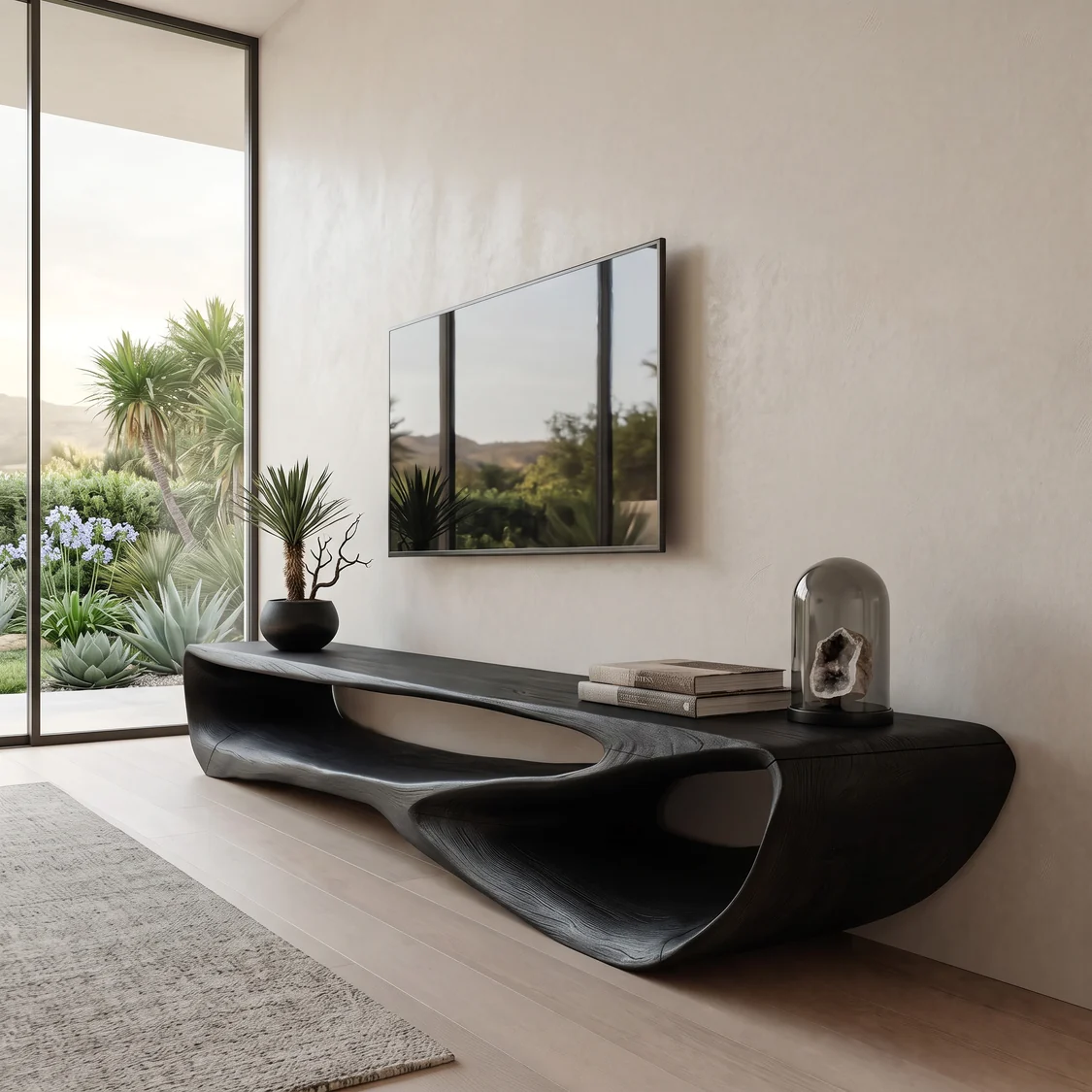 Monsoon Briarborough Curved TV Stand, Dark Brown, Kenya - Image 3