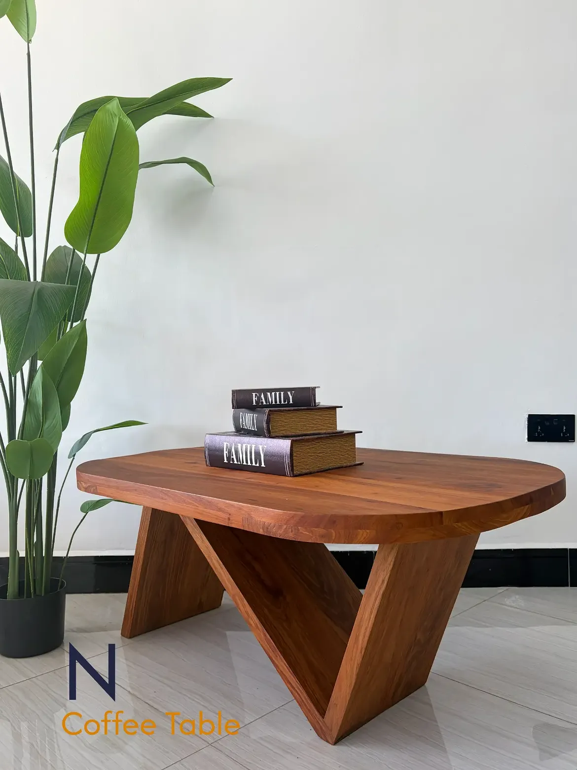 Monsoon Briargate N Coffee Table, Rounded Top & Angled Base, Kenya - Image 2