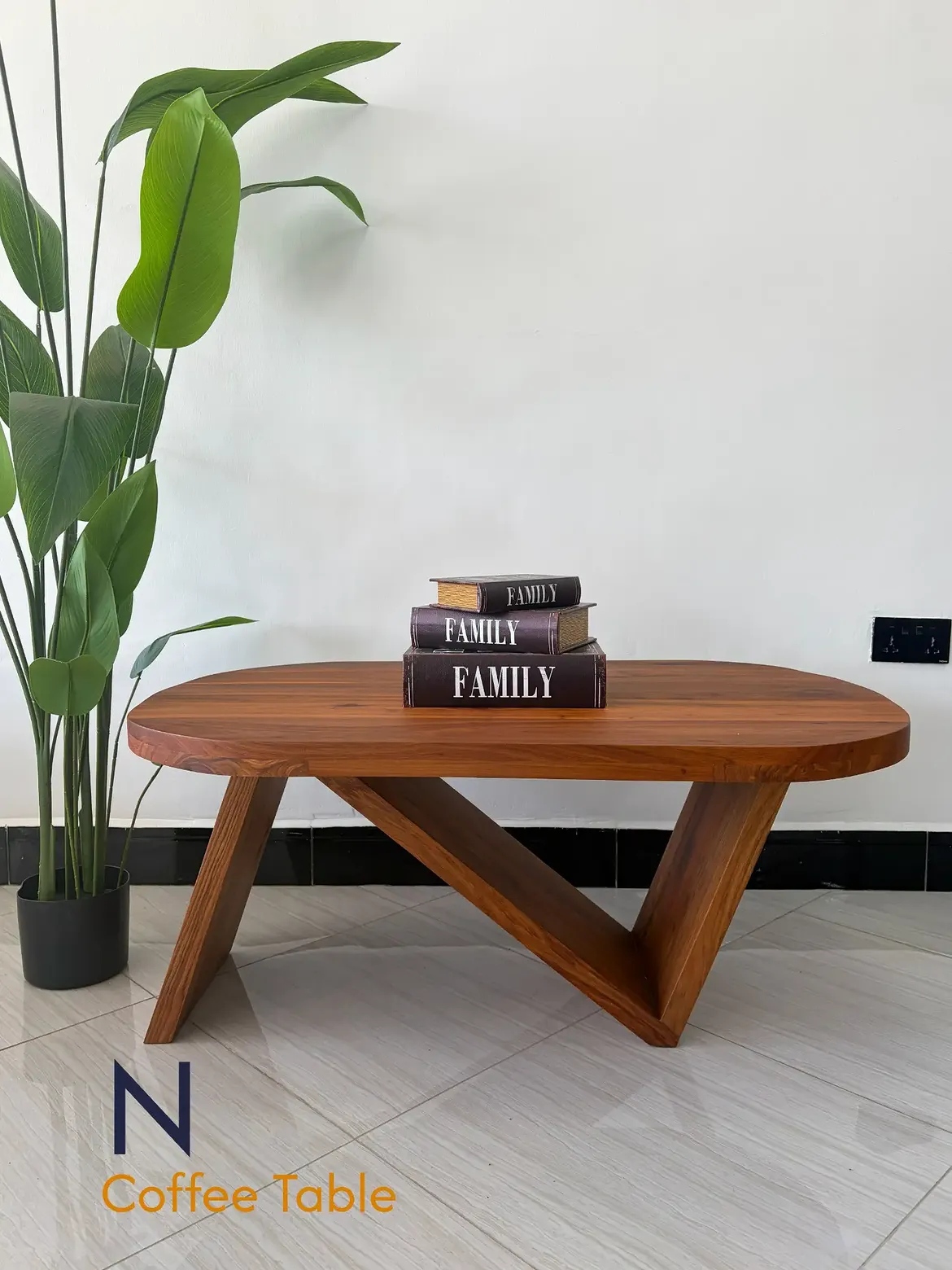 Monsoon Briargate N Coffee Table, Rounded Top & Angled Base, Kenya