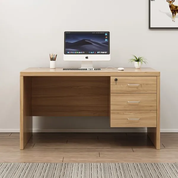 Monsoon Brookfield 1.4M Office Desk with Drawers, Natural Wood Kenya - Image 2