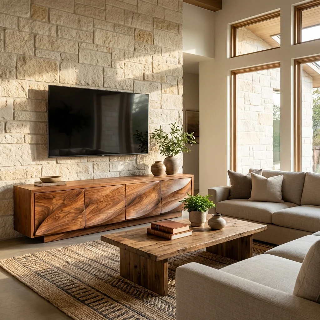 Monsoon Cloverhurst Organic Wood-Look TV Cabinet, Kenya - Image 4