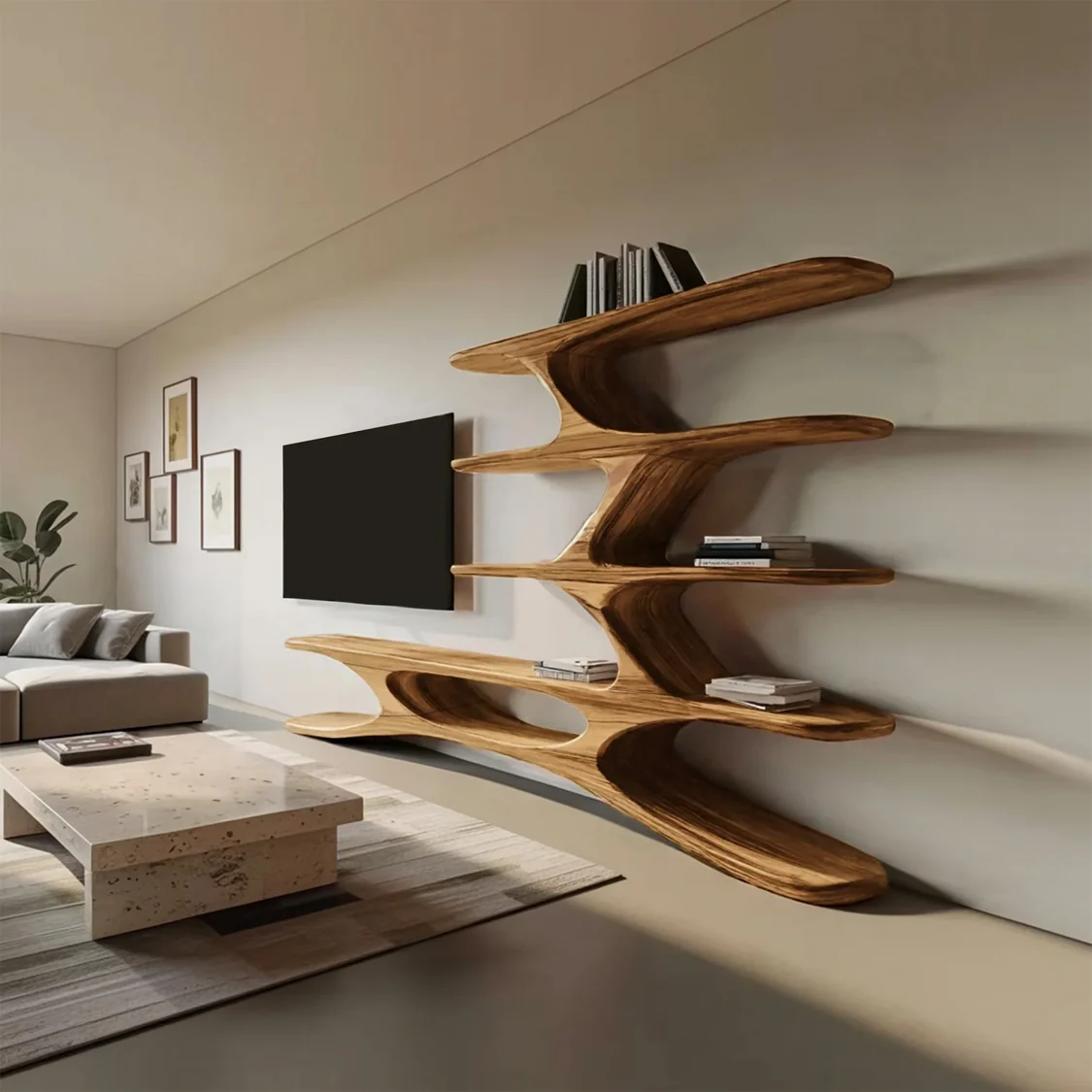 Monsoon Eastmont TV Stand, Organic Branch Shelves, Kenya - Image 3