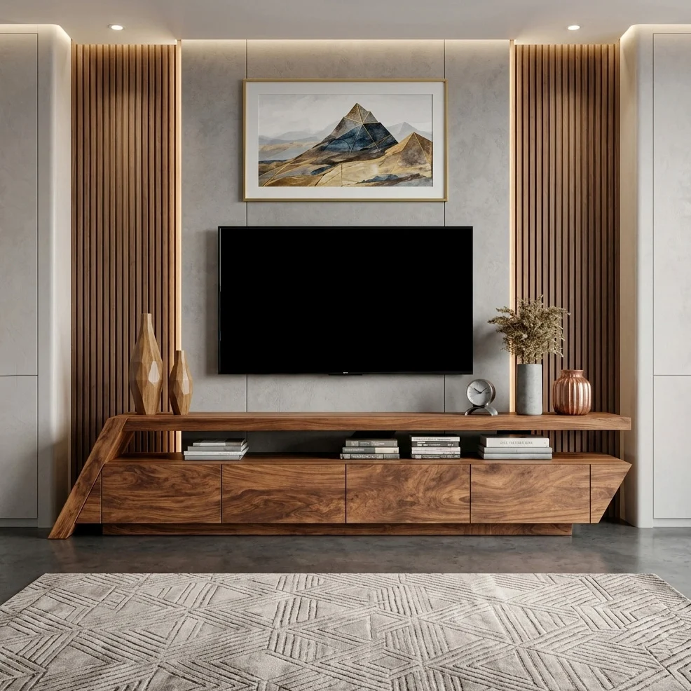 Monsoon Elmbury Geometric TV Stand, Angled Ends, Kenya - Image 2