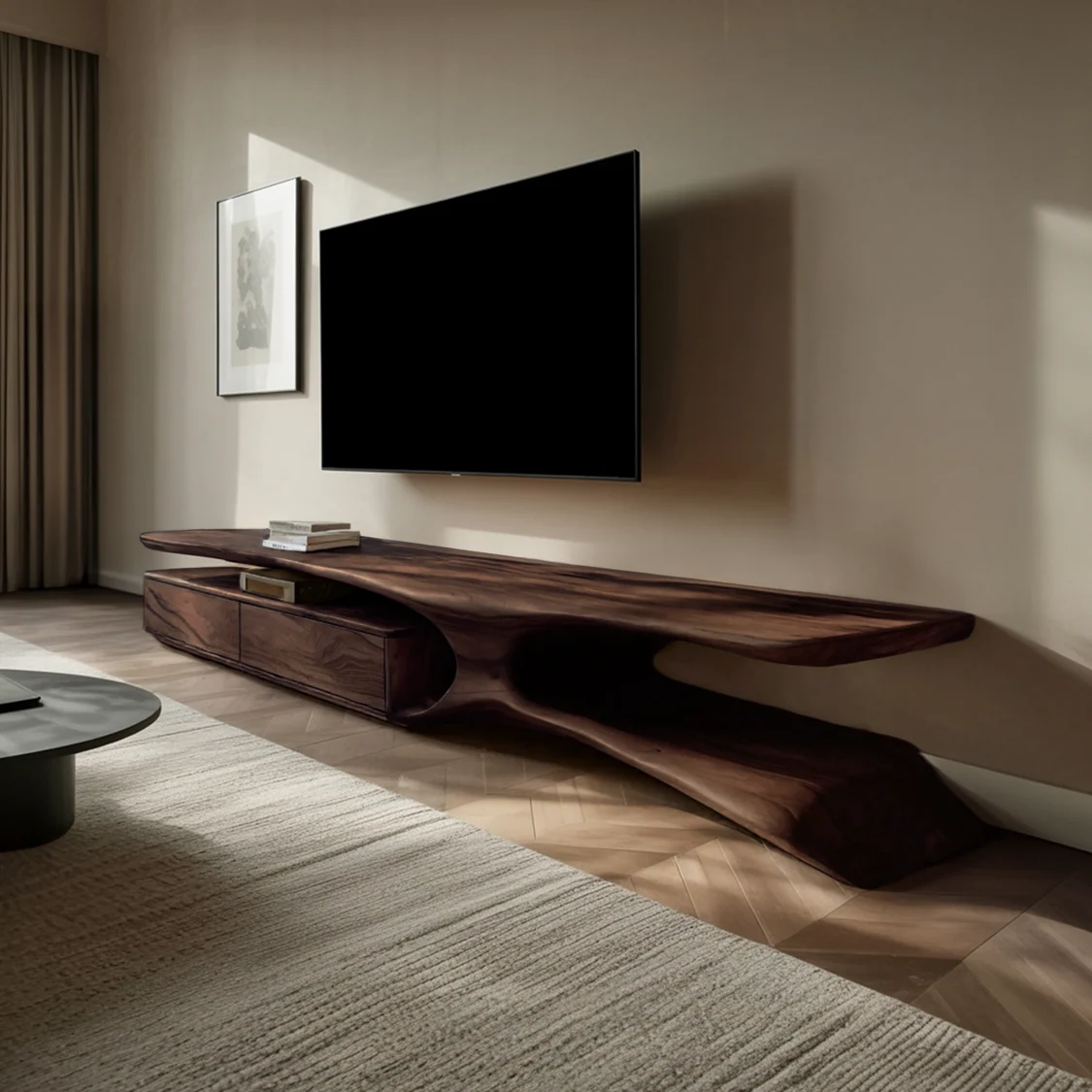 Monsoon Ferngate Curved TV Stand, Open Storage, Kenya - Image 2