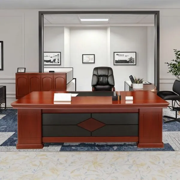 Monsoon Grantham 2M Executive Office Desk, Mahogany-Tone Kenya - Image 2
