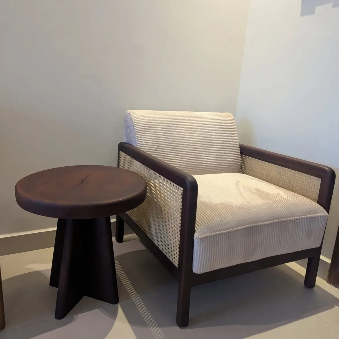 Monsoon Hadley Armchair & Round Side Stool Set, Kenya - Image 3