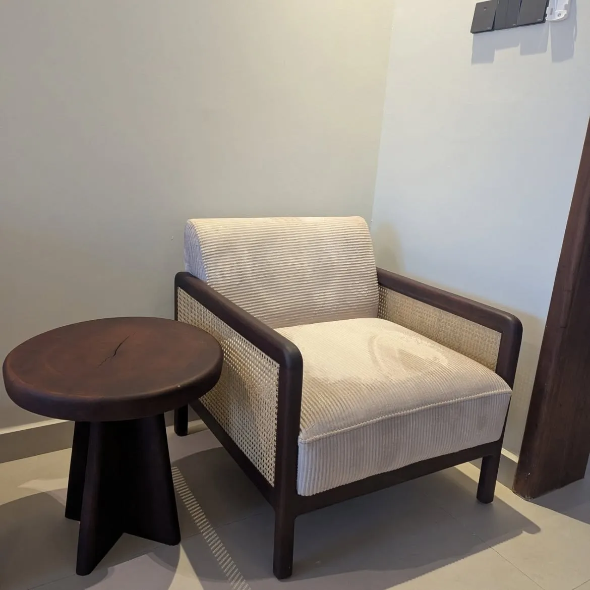Monsoon Hadley Armchair & Round Side Stool Set, Kenya - Image 2