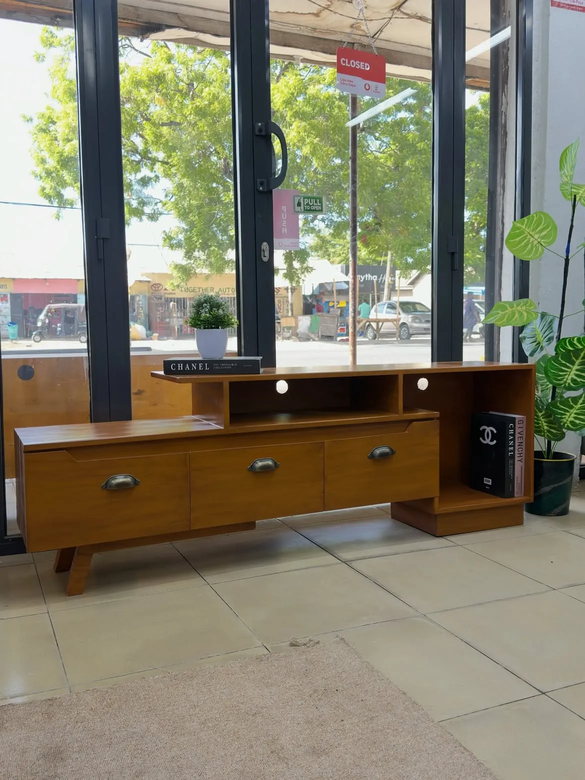 Monsoon Hartbourne TV Stand, 7 Feet, Stepped Design, Kenya - Image 2