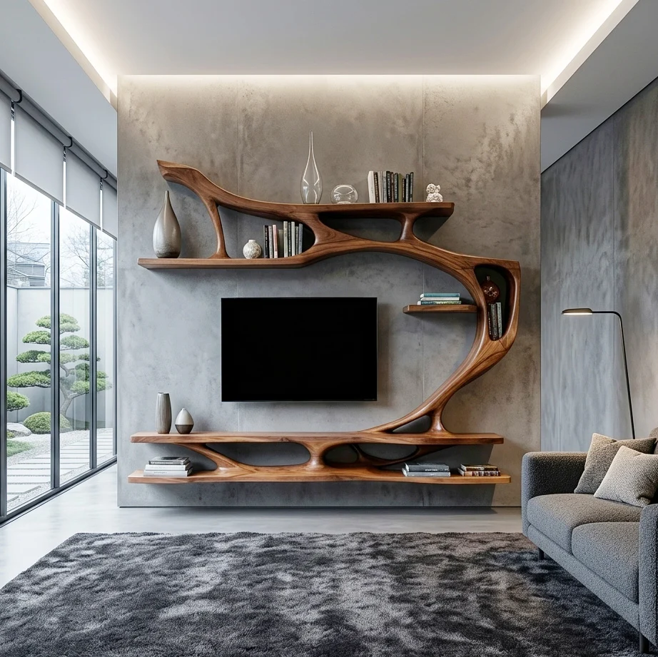 Monsoon Havengate Sculptural TV Wall Shelf, Kenya - Image 4