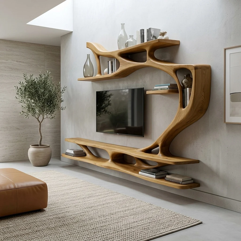 Monsoon Havengate Sculptural TV Wall Shelf, Kenya - Image 3