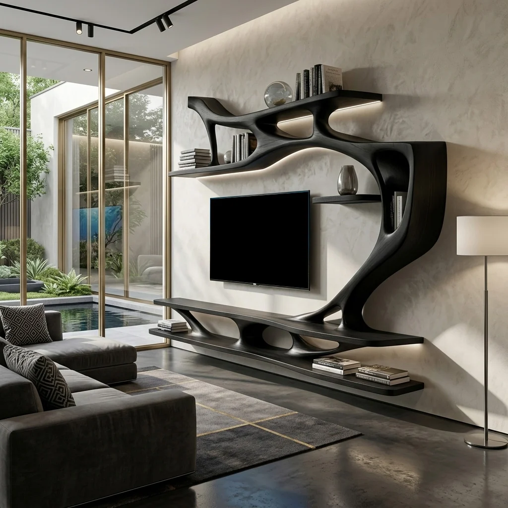 Monsoon Havengate Sculptural TV Wall Shelf, Kenya - Image 2