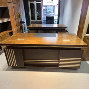 Monsoon Westbrook 1.4M executive office desk in wood-tone finish